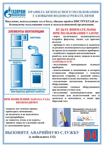Памятка по газовому оборудованию