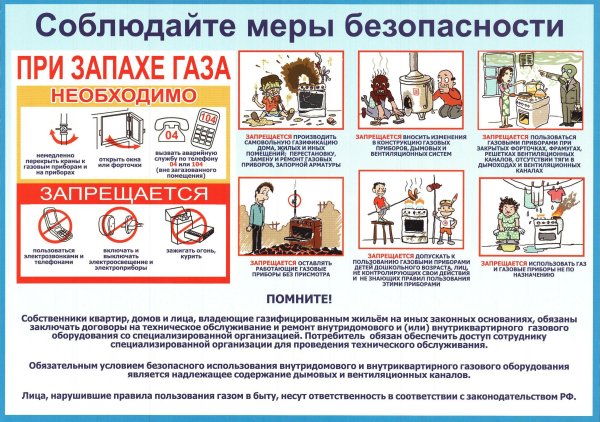 Меры безопасности при использовании газа